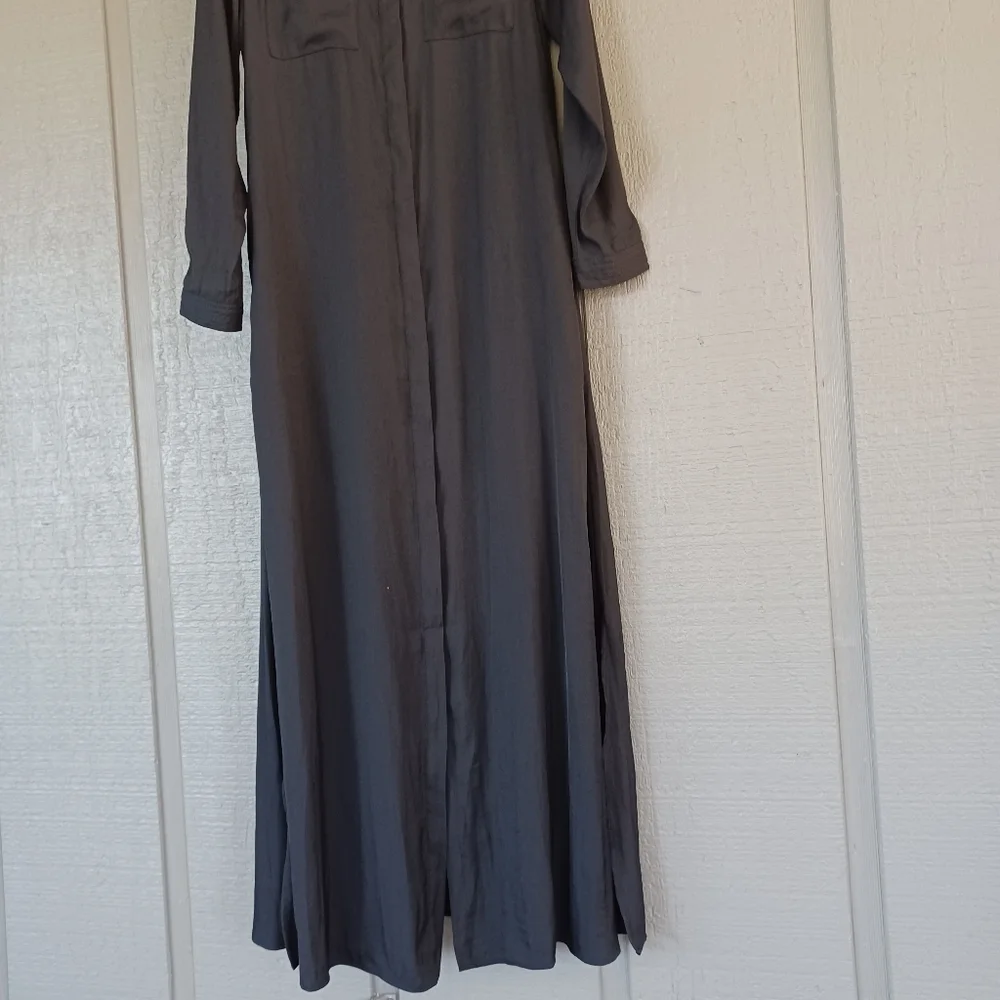 Banana Republic Soft Utility Maxi Dress Size 6 Minimalist Long Sleeve Pockets